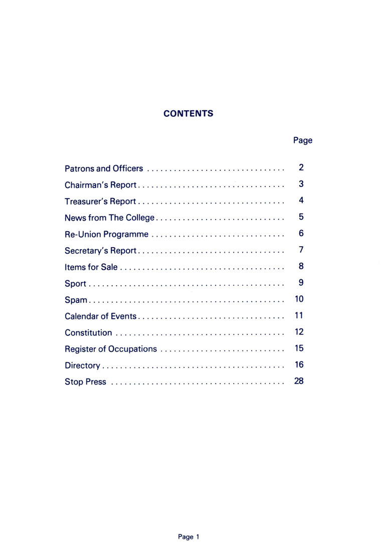 Hugonian Association Reports & Directory 1982 page 1