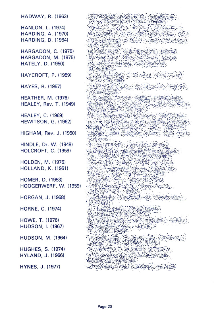 Hugonian Association Reports & Directory 1982 page 20