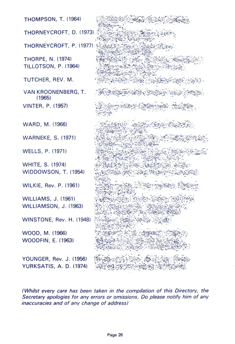 Hugonian Association Reports & Directory 1982 page 26