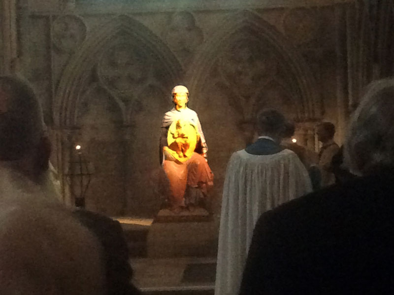 Prayers at the statue of Our Lady 2