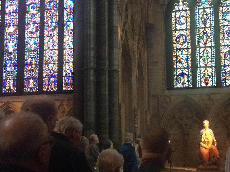 Prayers at the statue of Our Lady 3