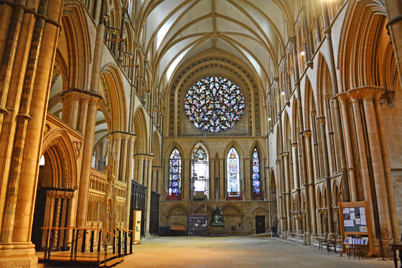 The rose window in the south transept